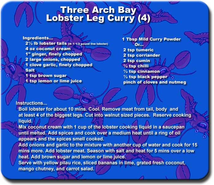 Three Arch Bay Lobster Leg Curry